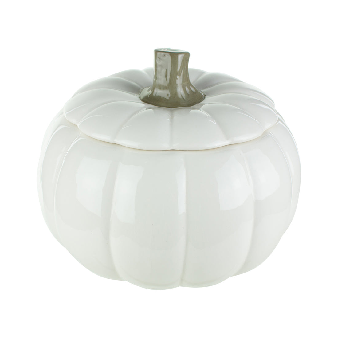 White Classic Pumpkin w/Lid Perfect for the Fall Season 46 & Spruce