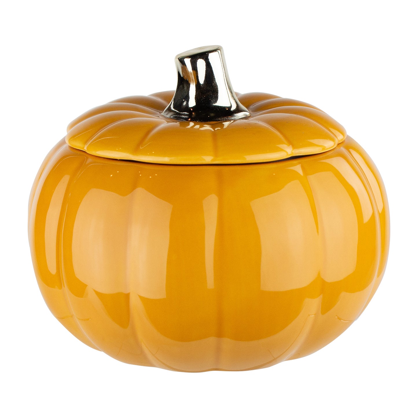 6 7/8" Pumpkin Container w/ Lid & Pick – Matte Black, Stardust, Butterscotch & White