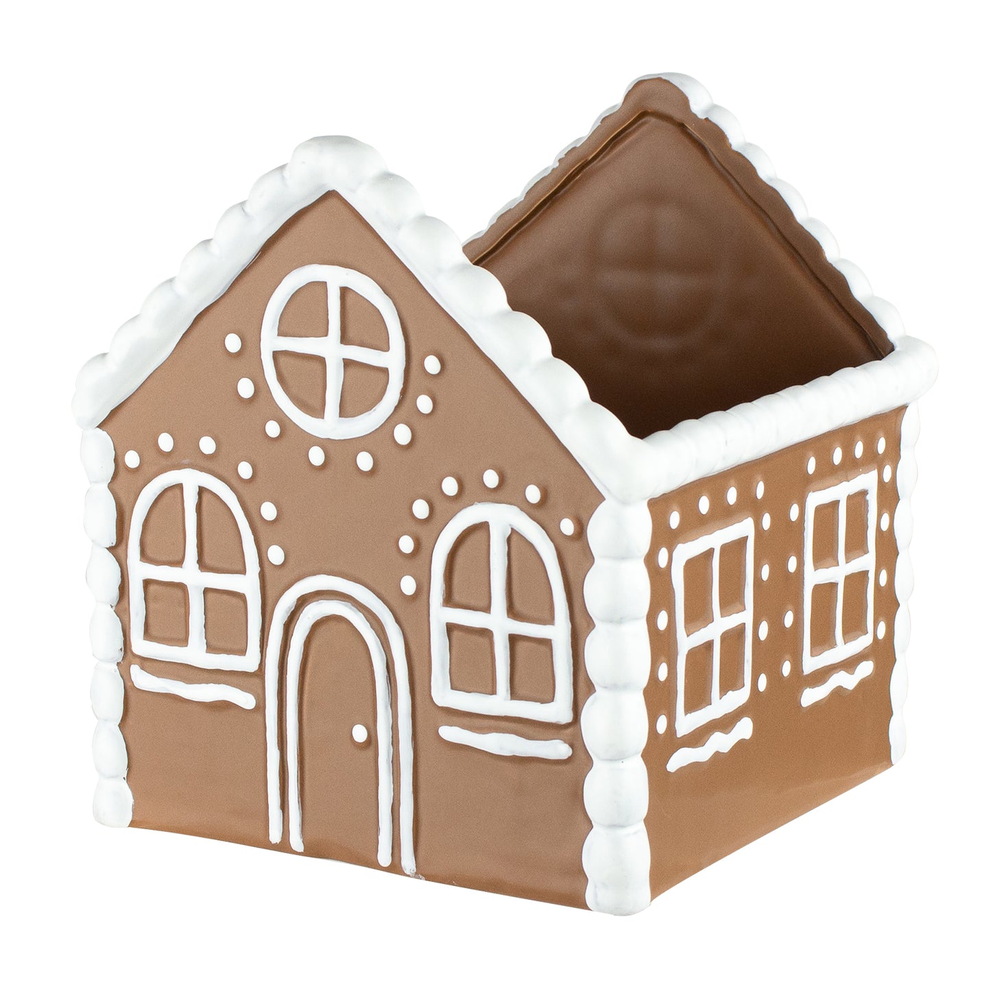gingerbread house planter 6.75" x 6.75" Ceramic Gingerbread Planter