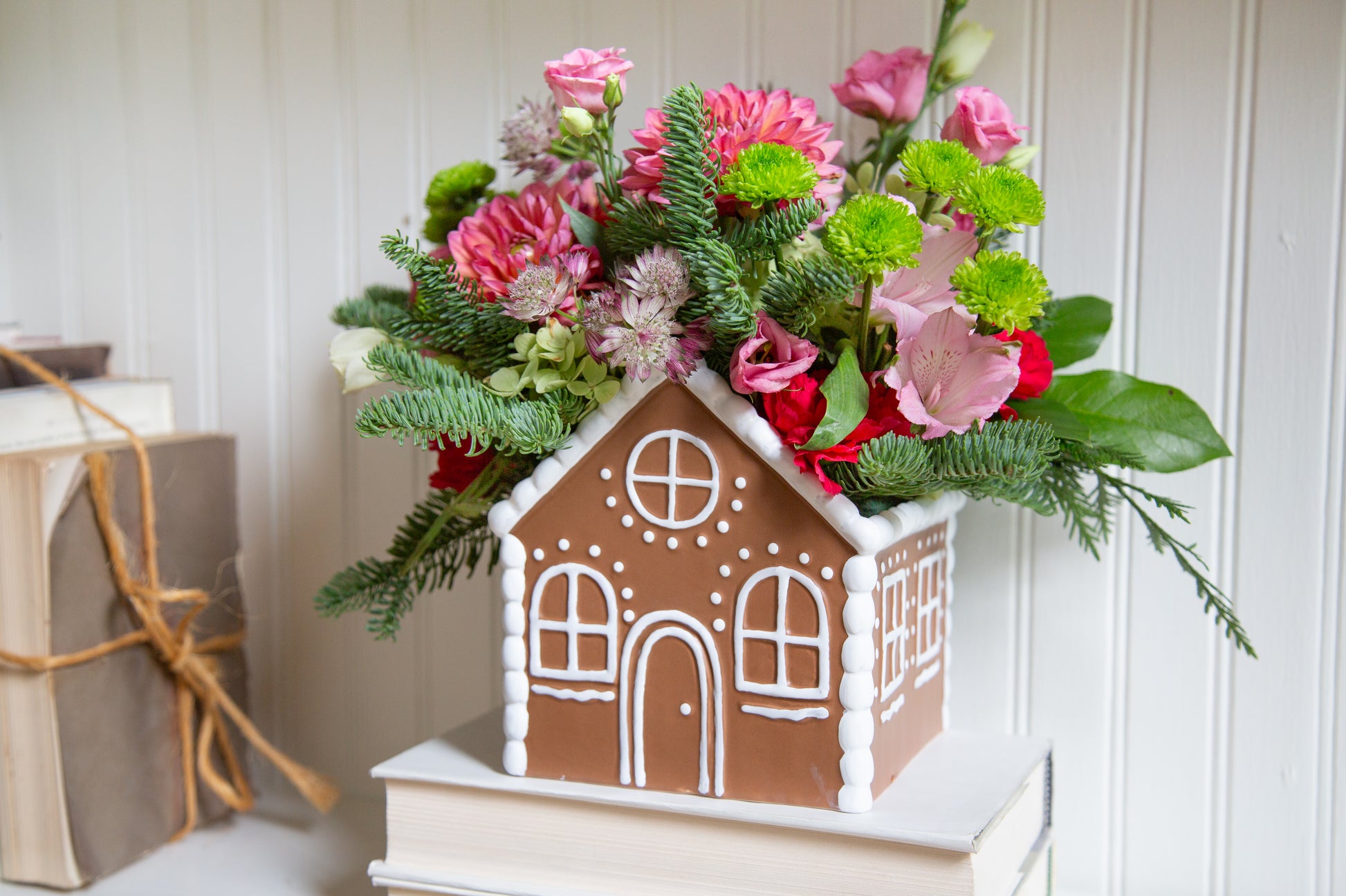 gingerbread house plants 6.75" x 6.75" Ceramic Gingerbread Planter