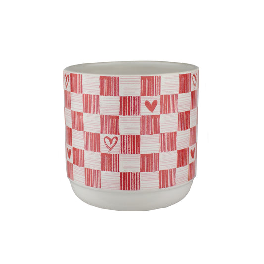 4.75" Posy Planter – Sweetheart Check