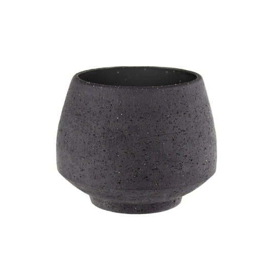 4.5" Tapered Stoneware Pot - Charcoal