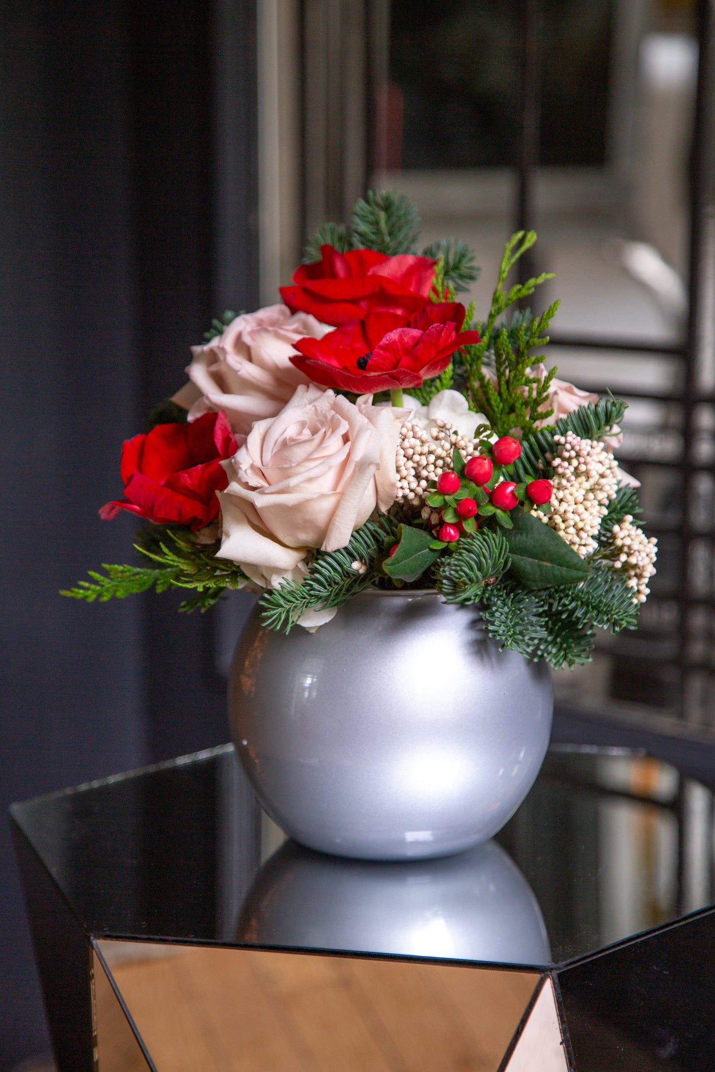 Holiday 6" Rose Bowl – Peppermint