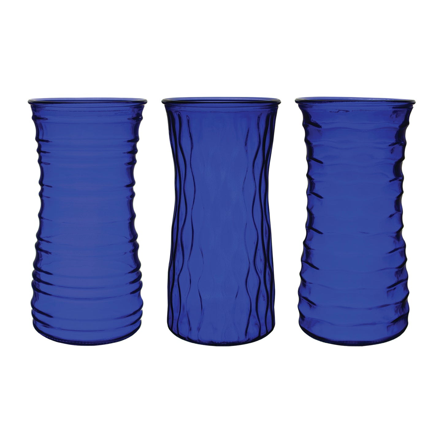 Textured Rose Vase 8.5" - Cobalt Blue - Fall and Winter Season Vase Assortment