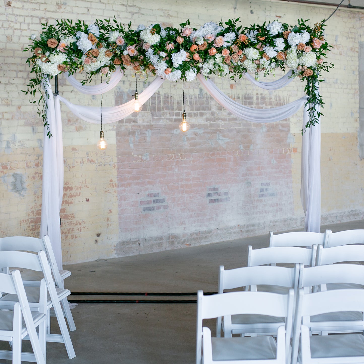 decorated square wedding arch