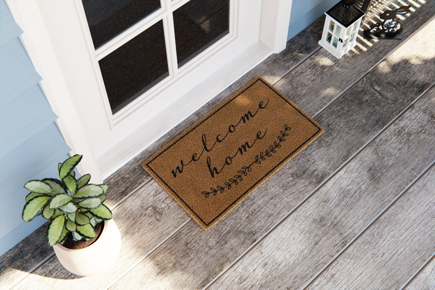 brown welcome home doormat