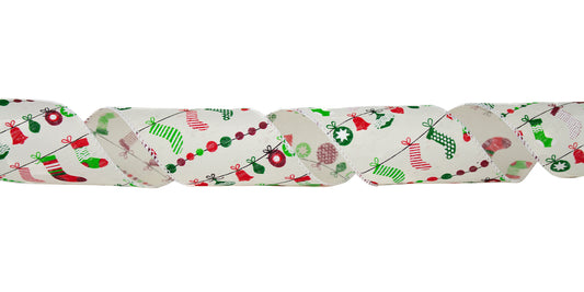 Wired Christmas Charm Ribbon , #40 - 2.5" (50 Yards)