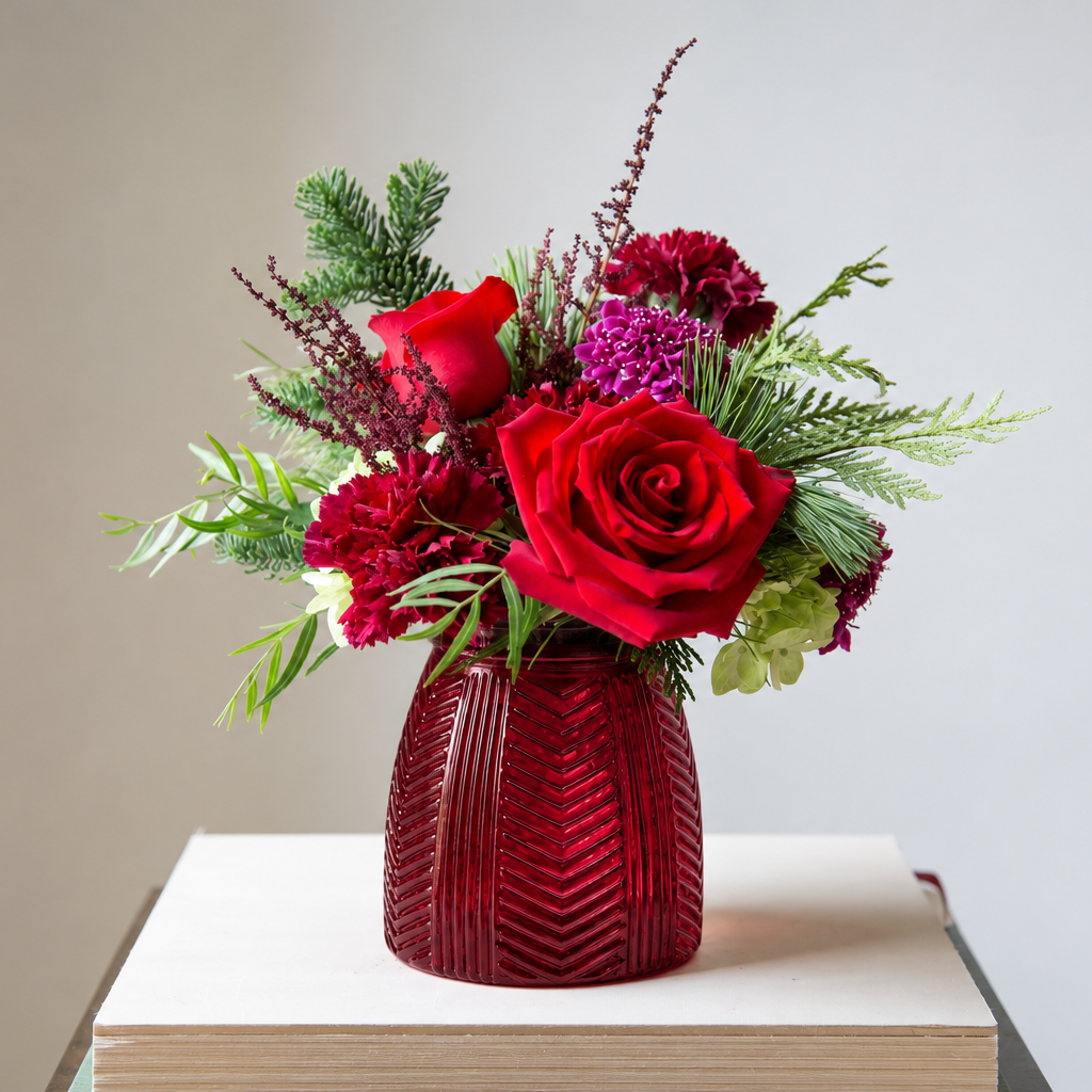 5" Botanical Vase - Cranberry