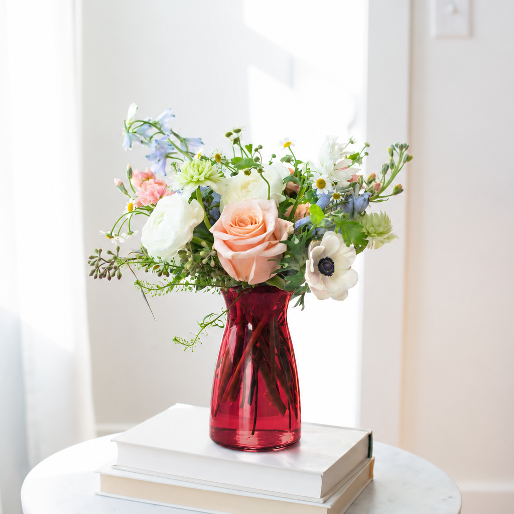 6 3/8" Vibe Vase - Ruby