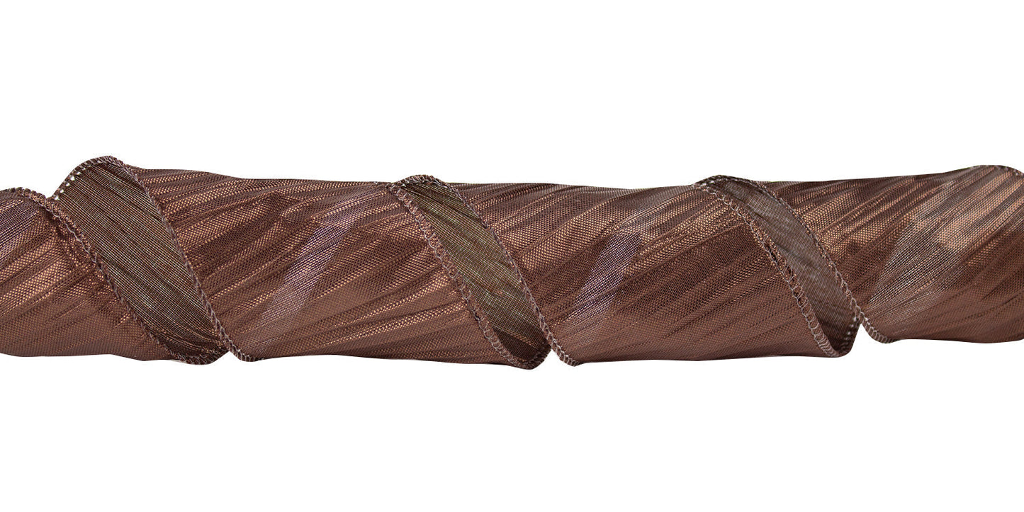 Sheer Mesh Ribbon - Brown - 50 Yards - #9 - Case of 6