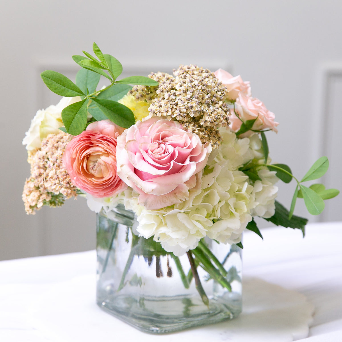 Square Glass Flower Vase