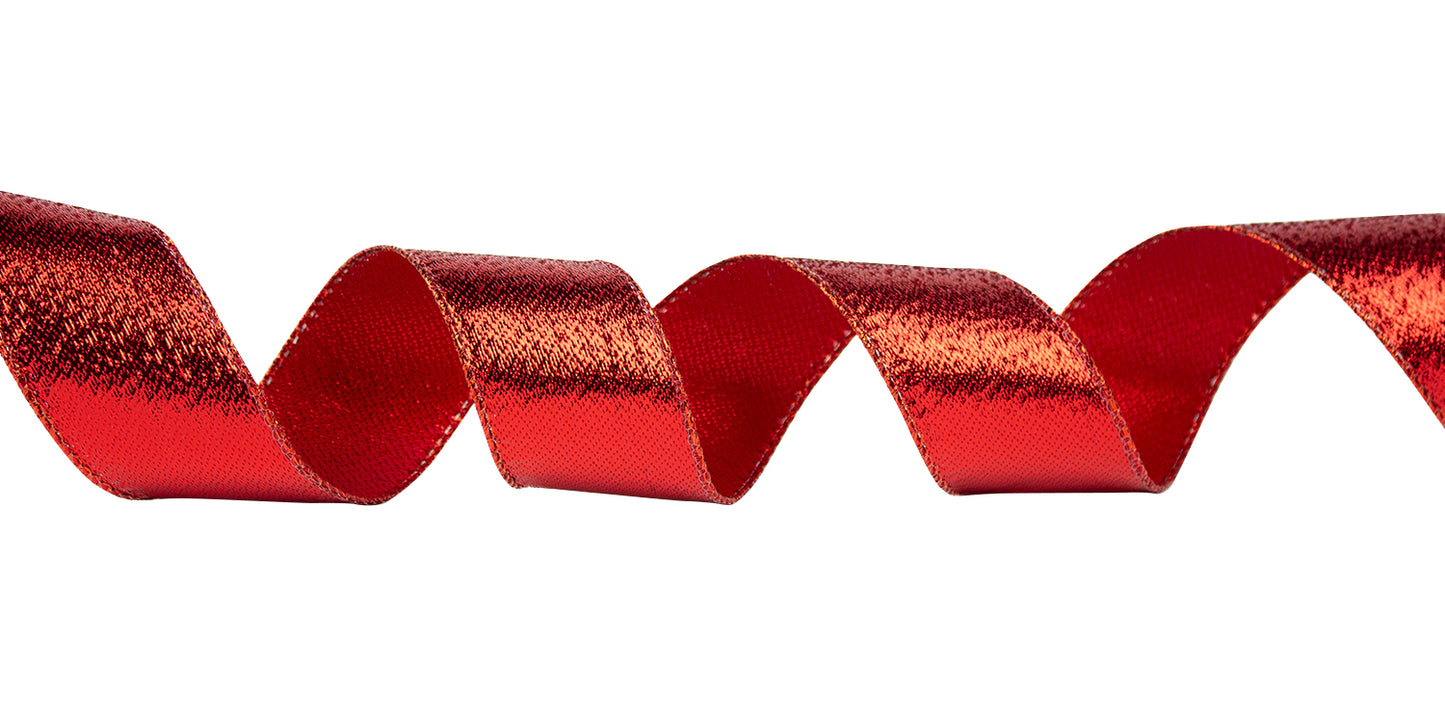 Wired Shimmer Ribbon – #9 , Red (50 Yards)