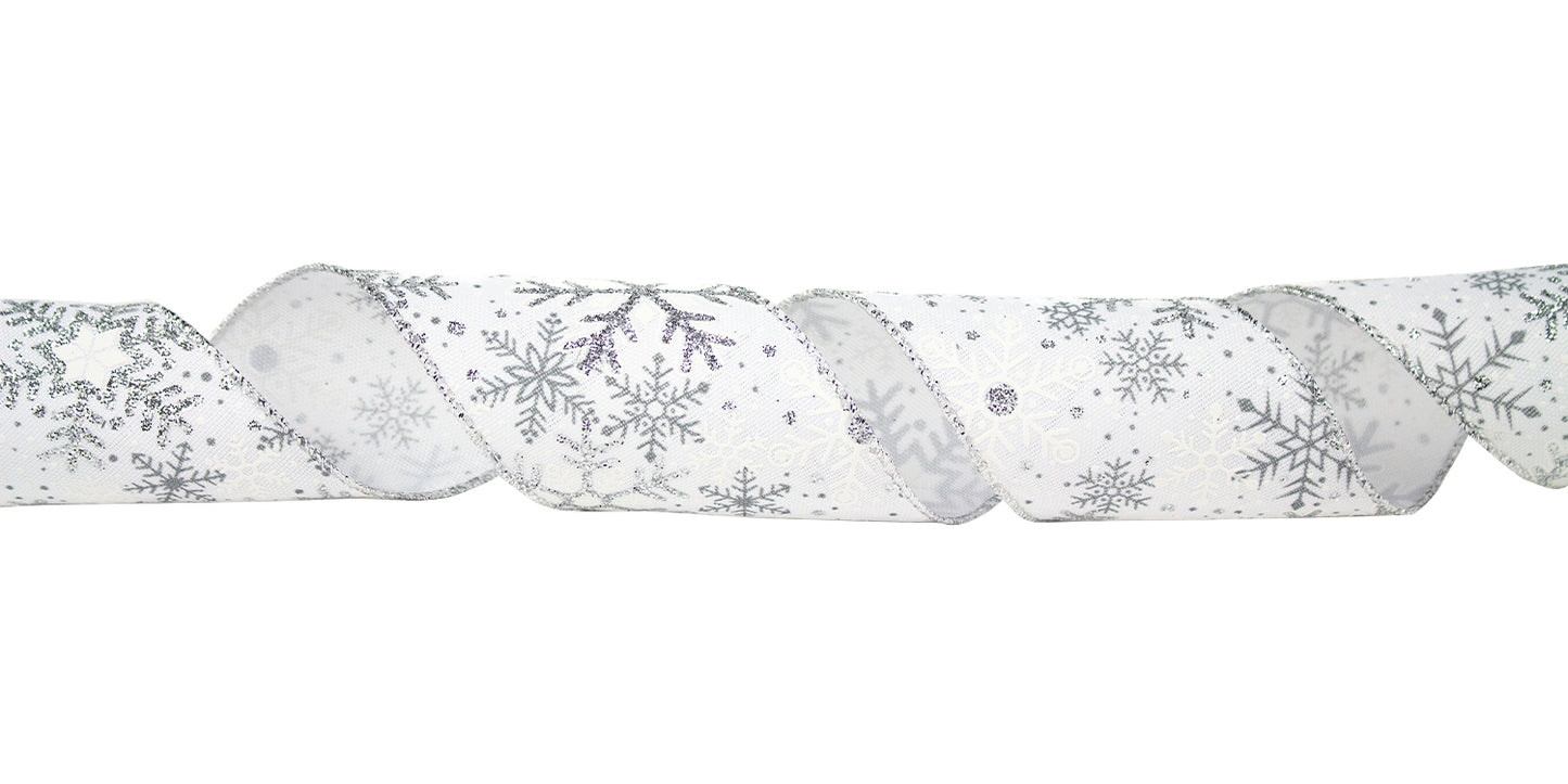 Snow Holding Back Holiday Ribbon -- 50 Yard Rolls