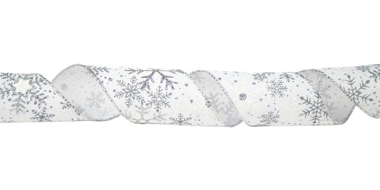 Snow Holding Back Holiday Ribbon -- 50 Yard Rolls