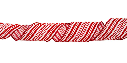 Sugared Candy Stripes Ribbon - Red/White - 50 Yards - #9 - Case of 6