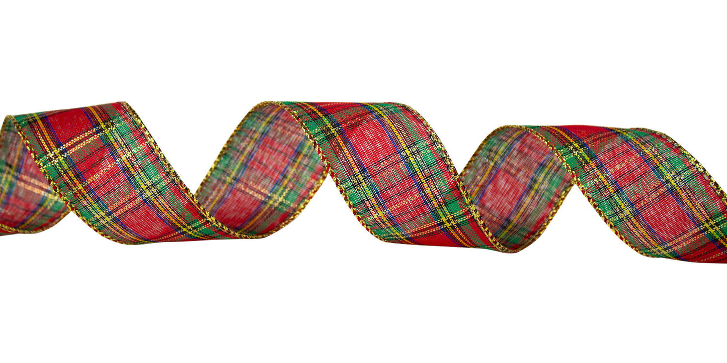 Traditional Plaid Ribbon - Traditional Plaid - 50 Yards - #9 - Case of 6