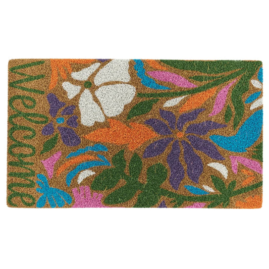 Abstract Floral Welcome Doormat