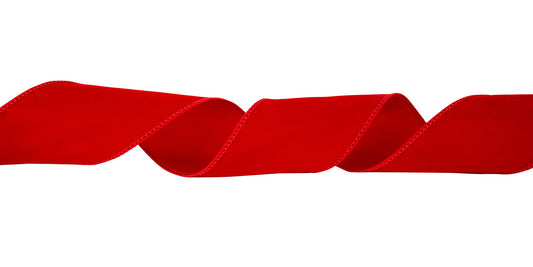 Velvet Matching Edge Ribbon - Medium Red - 50 Yards - #9 - Case of 6