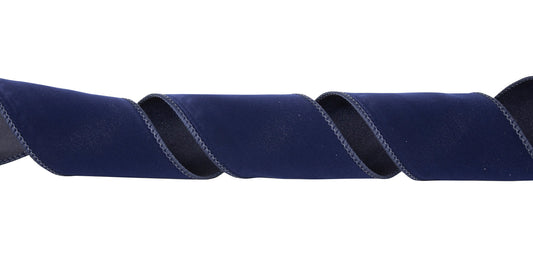 Velvet Matching Edge Ribbon - Navy - 50 Yards - #40 - Case of 6
