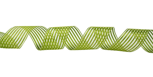 Sheer Stripe Ribbon - Basil - 50 Yards - #9 - Case of 6