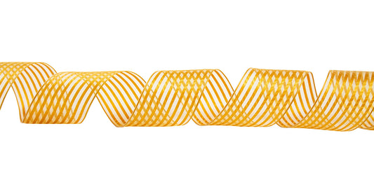 Sheer Stripe Ribbon - Golden - 50 Yards - #9 - Case of 6
