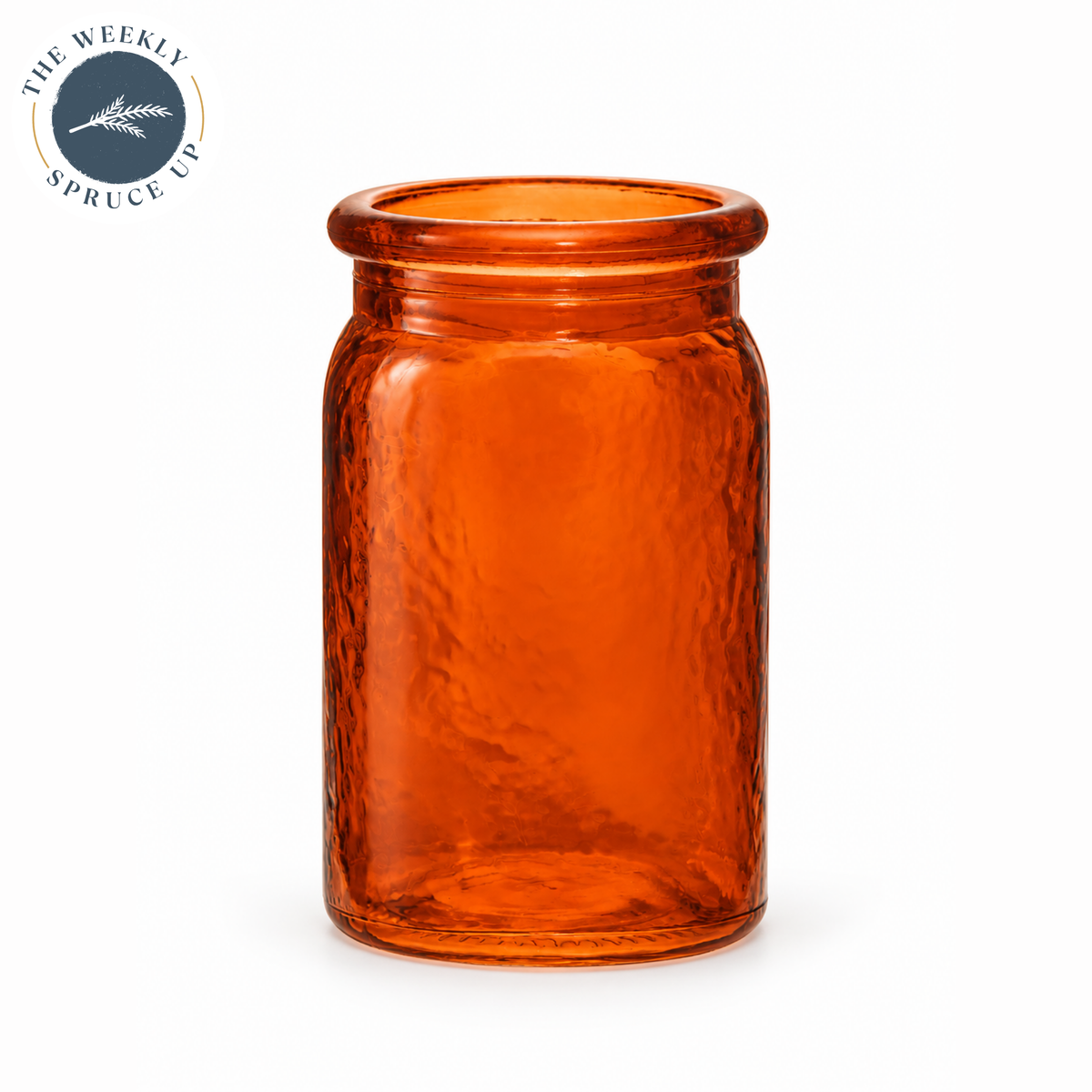 6 1/2" Hammered Jar - Russet Orange