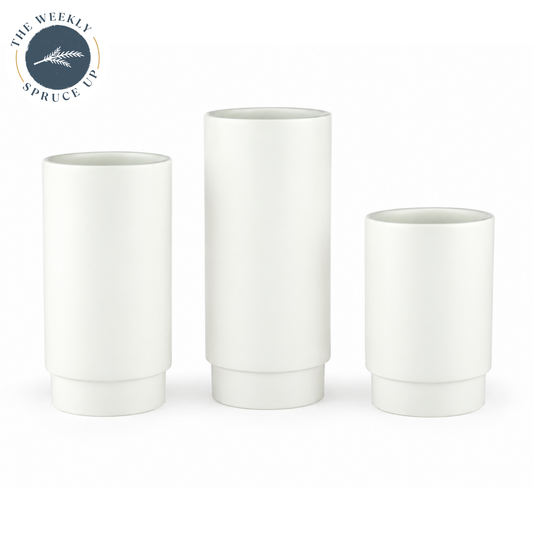 Stepped Cylinder - Matte White