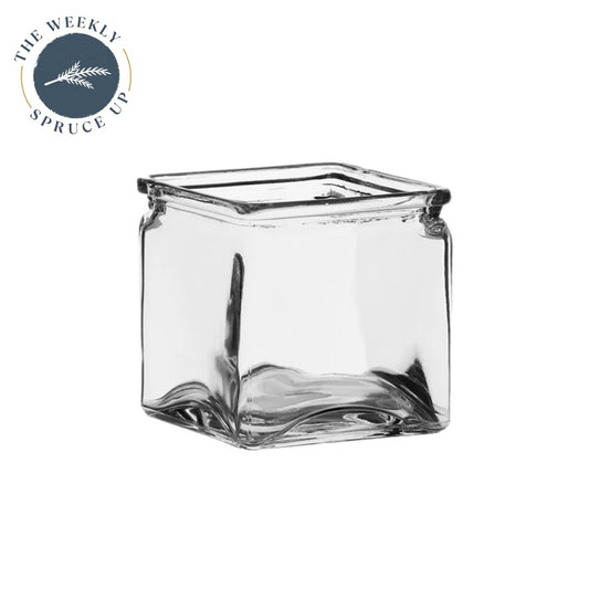 Square Glass Flower Vase