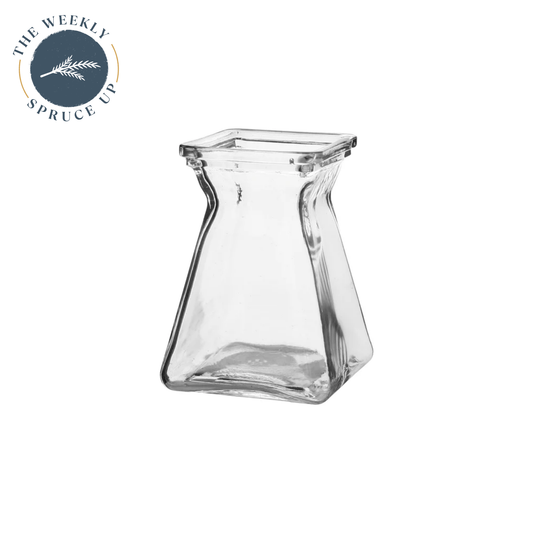 Gathered Square Glass Vase