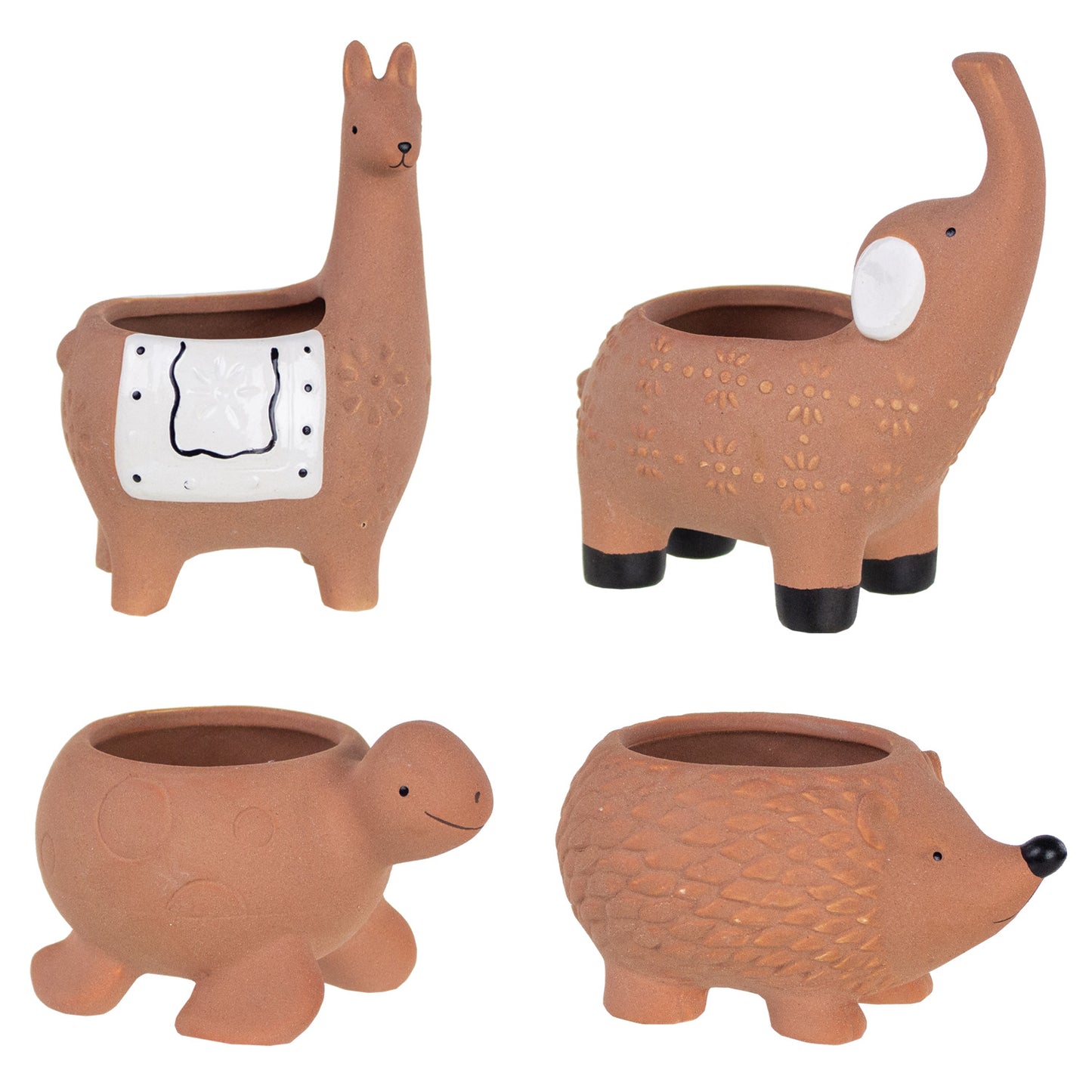 Terracotta Animal Planter Assortment - Set of 12