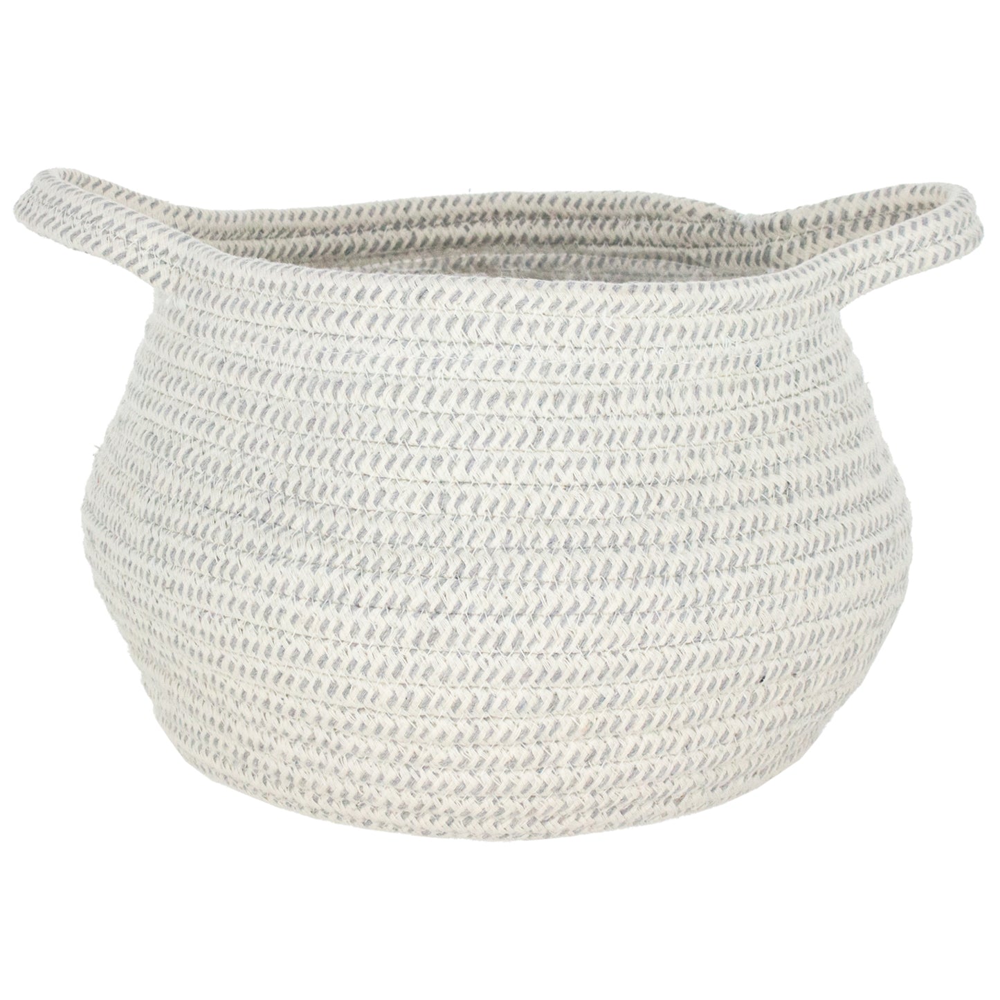 Cable Basket in Heathered Grey