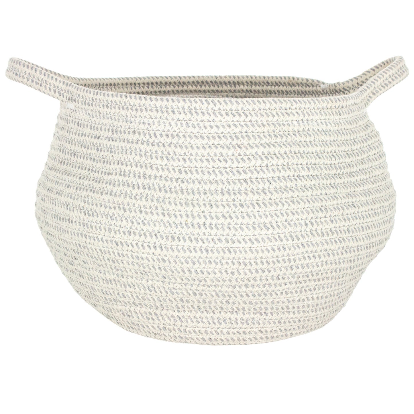 Cable Basket in Heathered Grey