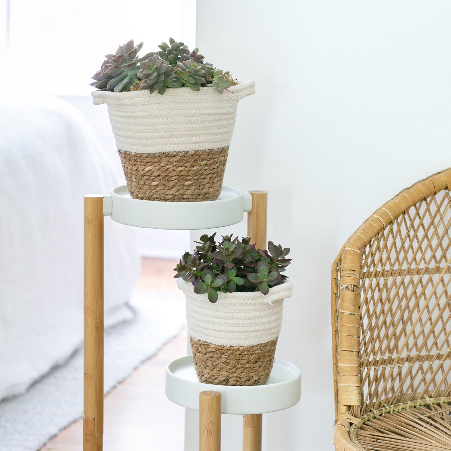 ikea woven plant basket Cable Basket in Oatmeal 8.5 in