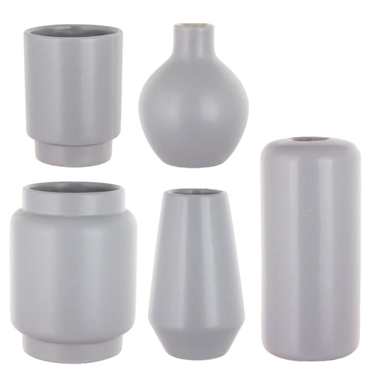 Holly Chapple Mod Bauble Bud Vase Assortment - Dove Gray