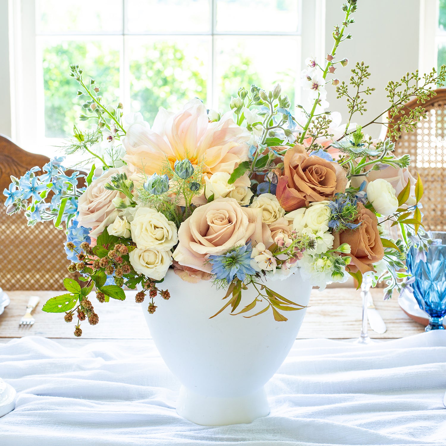 Holly Chapple Dahlia Ceramic Footed Urn